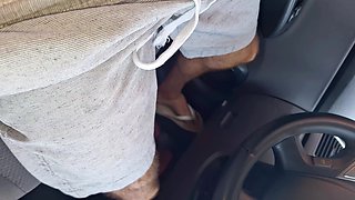 Risky Masturbation for Hot Redhead Who Was at the Bus Stop