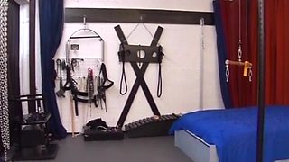 Sexy German Blonde Sucks Dick After BDSM Threesome