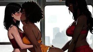Black & Asian Lactating MILF Lesbians Public Hentai Tit Milking - Spicy Toons