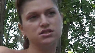 Two Hikers Meet a Cute Girl in the Woods for Some Pleasure