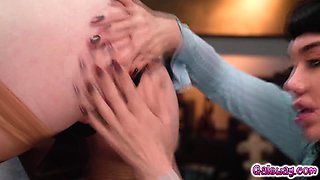 Lesbian Office Surprise Party Turns Naughty