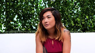 Busty Russian amateur teen fucks and sucks outdoor