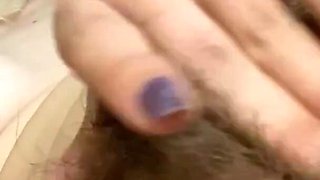 Big clit big labia and hairy pussy rubbing