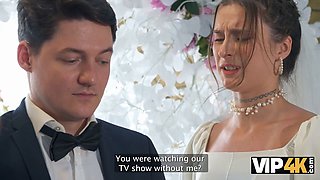 Russian bride gets her small tits drilled while guests watch in VIP view