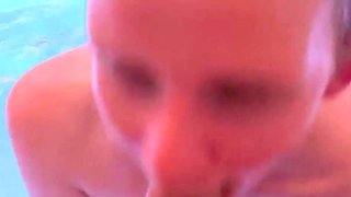 Blonde Teen Blows Cock in the Whirlpool! Horny Facial for the Slut!
