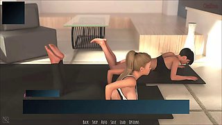 Stepsisters Seduce Future Money Man in Steamy Yoga Session