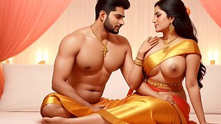 Cartoon fantasy about a hot Indian aunty giving anal lessons
