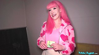 Pink haired babe hot video