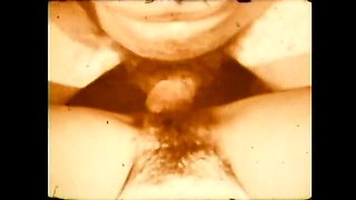 Vintage Blowjob with Huge Cock and Petite Brunette Babe