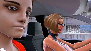 Two 3d cartoon cuties are ready for their bath