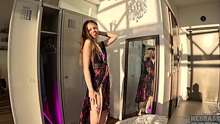 Teen Alba's tiny tat reveals all in the steamy locker-room solo