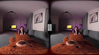 Petite brunette Sofia enjoys sensual toy play in VR fantasy