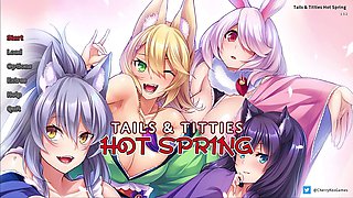 Super steamy anime special with tails and melons in the hot spring