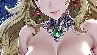 Gol Busty Princes Peach Teasing Cartoon Animation