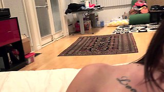 Bareback anal sex with flaming brunettes with big boobs