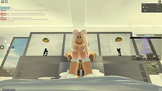 55: Blonde on BBC in Roblox-themed porn