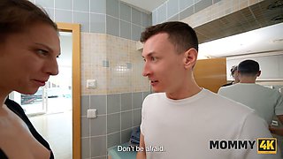 Nata Ocean & Olivia Sparkle seduce young guy in bathroom & get their wet pussies pounded