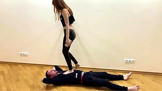 two women fetish latex asslicking and anal mff