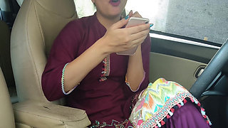 Indian Cute Rich Girl Fucking with Boyfriend in Video Call Seduce Him in Front of Personal Car Driver Outdoor Risky Video Call