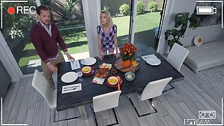 Cute Tight Blonde Gives Thanks For Stepdad's Big Cock On Thanksgiving