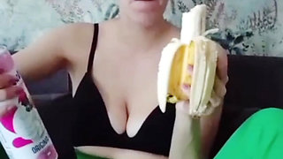 Do a on a banana, very sensual