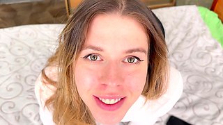 Czech amateur blowjob and fucking POV in public