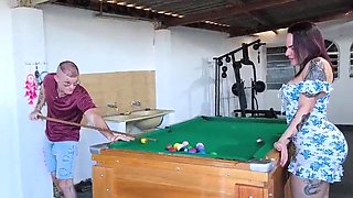 She lost the game of pool and had to give it to me.