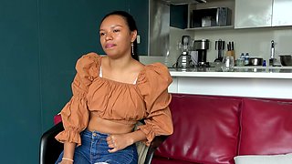 Pure latina teen on her first casting