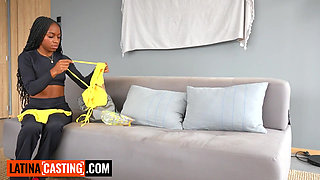 Tight Ebony Latina Fitness Model Slammed Rough By BWC Producer In Audition