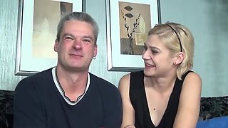 Vyxen Steel Horny Blonde Tattooed Stunner Sucks Big Cocks with Friends - Threesome Blowjob & Cumshot