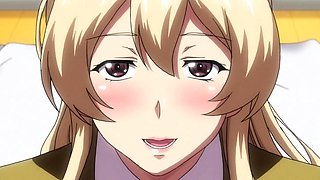 Innocent anime lady lets her lover in for the first time