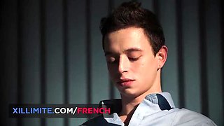 Masked Brunette Mariska X Gives Blowjob in Stockings & Suspenders