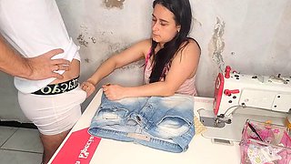 Married seamstress makes client hard!