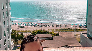 Beach. a Young Exhibitionist Dj Kitty Has Just Been Penetrated in the Beach Hotel