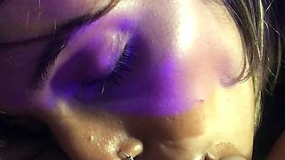 Two wet naked amateur babes having lesbian sex in the shower