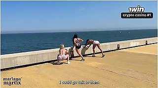 Group Of Sex-hungry Friends Fuck With A Spaniard They Meet On The Beach - Mariana Martix