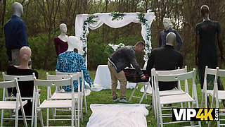VIP4K. A Young Bride with a Beautiful Body Rides her Husband on their Wedding day