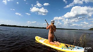 Big-Ass Blonde's Naked Walk on a Paddleboard