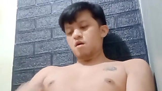 Horny Asian Twink Works His Hard Cock Until He Cums