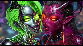 Beautiful Aliens Kiss on Nice Music, Ai Animation
