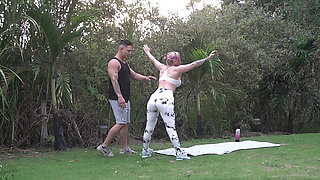 Last Yoga Class of the Year: My Teacher Fucks Me Outdoors in Lotus Blossom