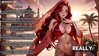 Hot Redhead Beauty Teases on Desert Palace Terrace Then Gets Face Covered
