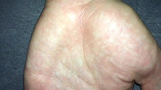 Hands Close up, Palms Close up, Cumshot on Both Hands