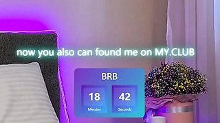 Pretty busty blonde teen babe masturbating