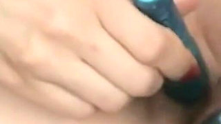 Beautiful Young Slut with Big Tits Masturbates Pussy and Clit with Dildo and Enjoys