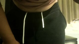 Cute amateur asian web cam girl playing with her toy