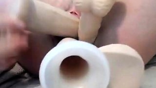 Triple Penetration with Toys on Webcam