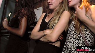 Slinky Beauty Overwhelmed in Public with Intense Hard Play