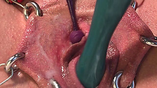 Dripping Creampie Orgasm of My Pierced Pussy