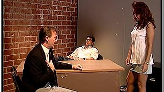 Jonathan Morgan, Alyssa Allure And James Bonn In Natural Tits Redhead Whore Seduces Guys On The Office Table